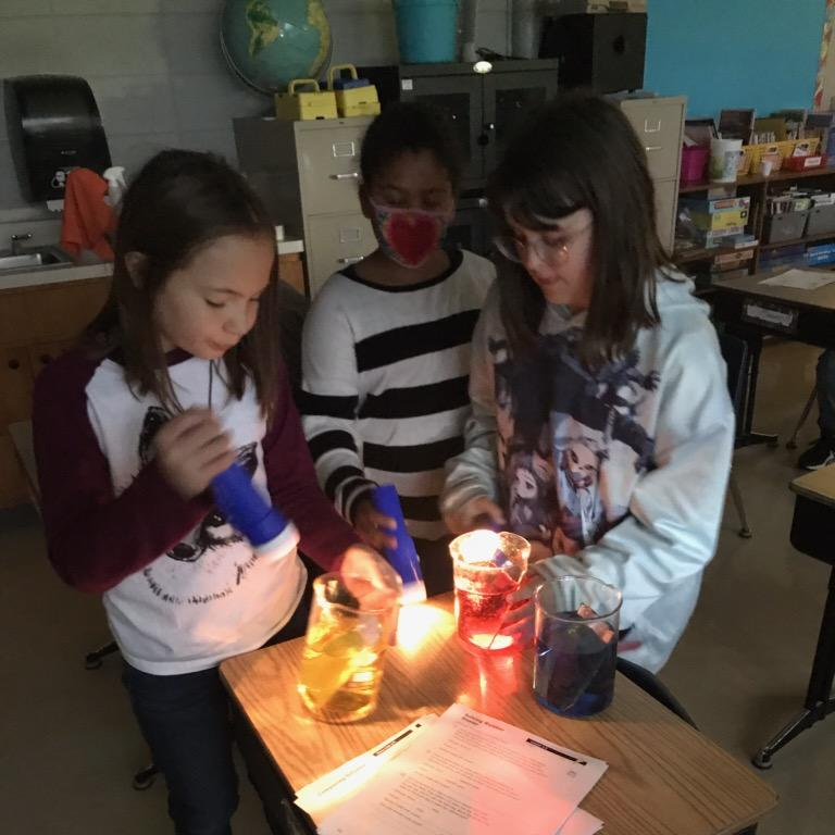 Students working on a science project