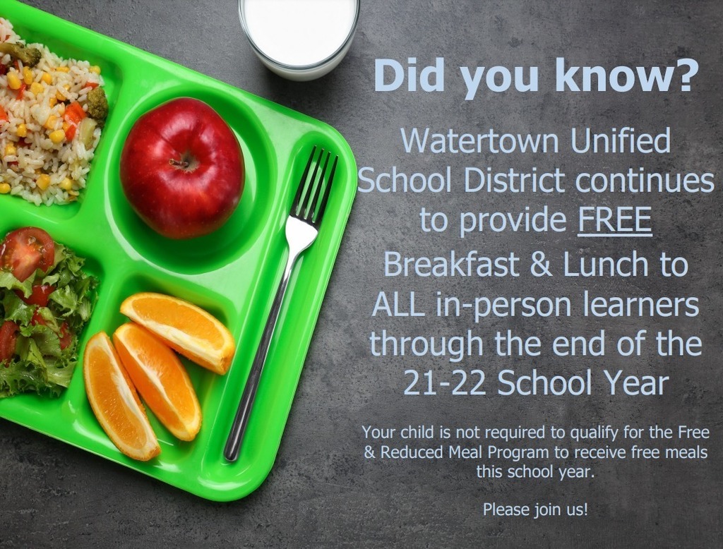 Free School Breakfast and Lunch Announcement