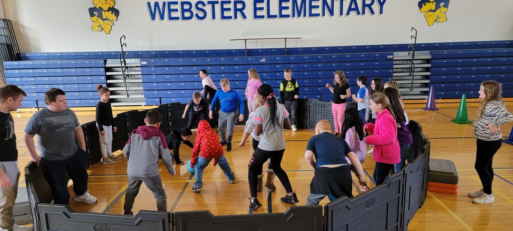 Students playing Gaga Ball