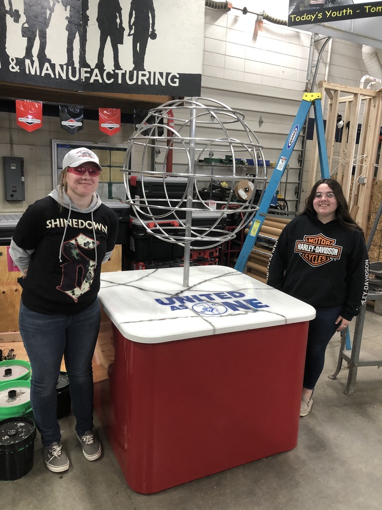 Two girls with a finished CTE project
