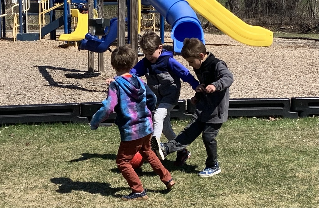 Kids playing soccer
