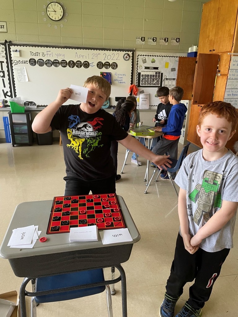 Students practicing site words