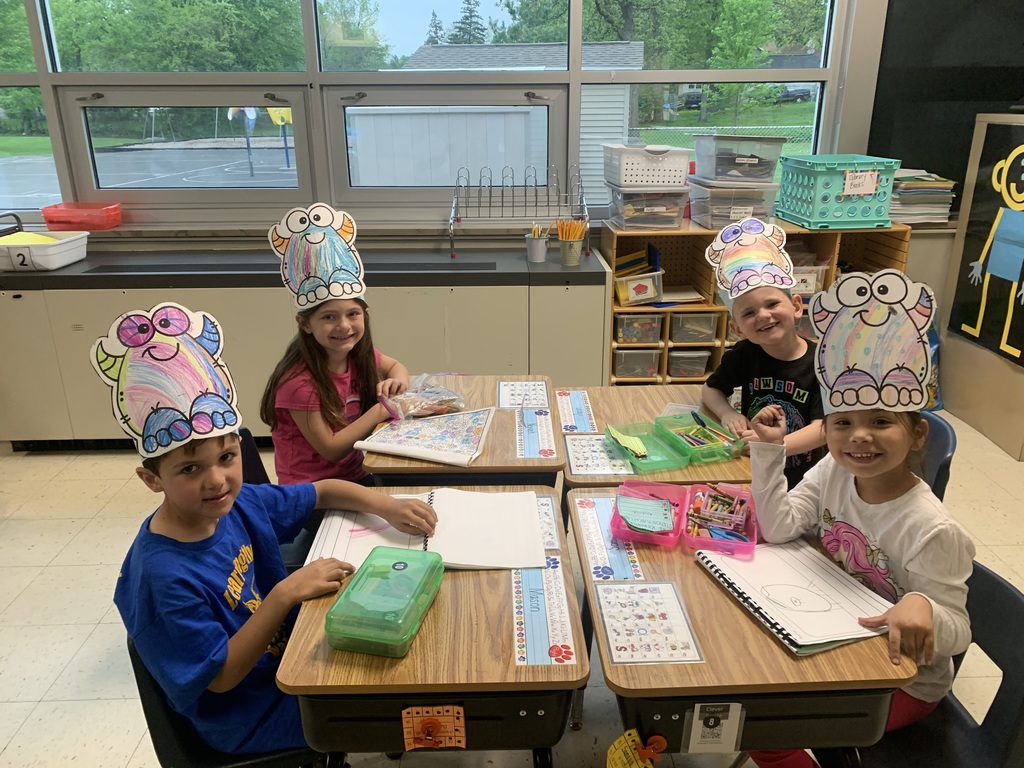 Students with monster hats