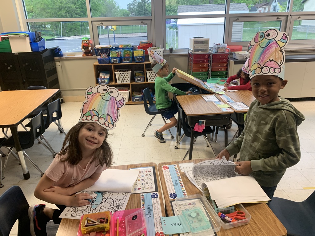 Students with monster hats