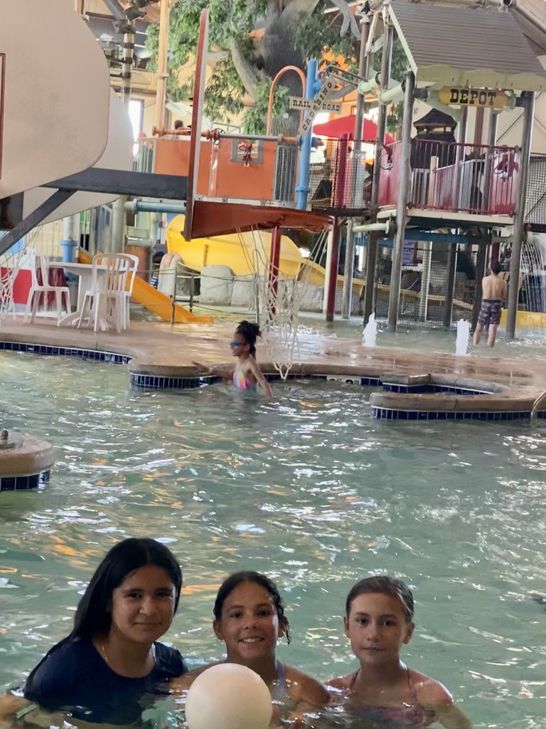 Students at a water park