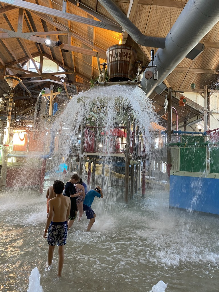 Students at a water park