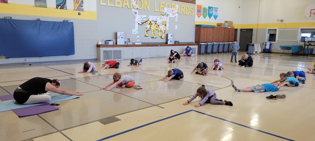 Students doing yoga
