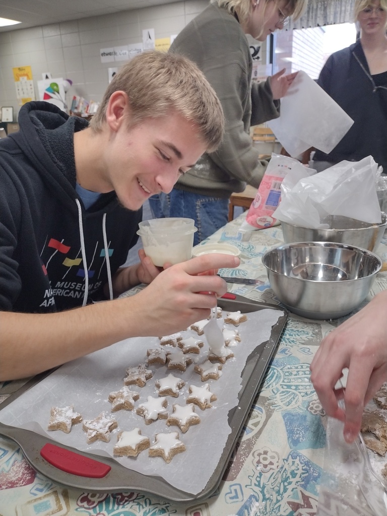 Student making cookies