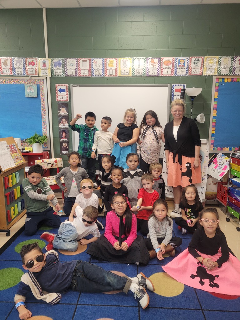 Students celebrating the 50th day of school