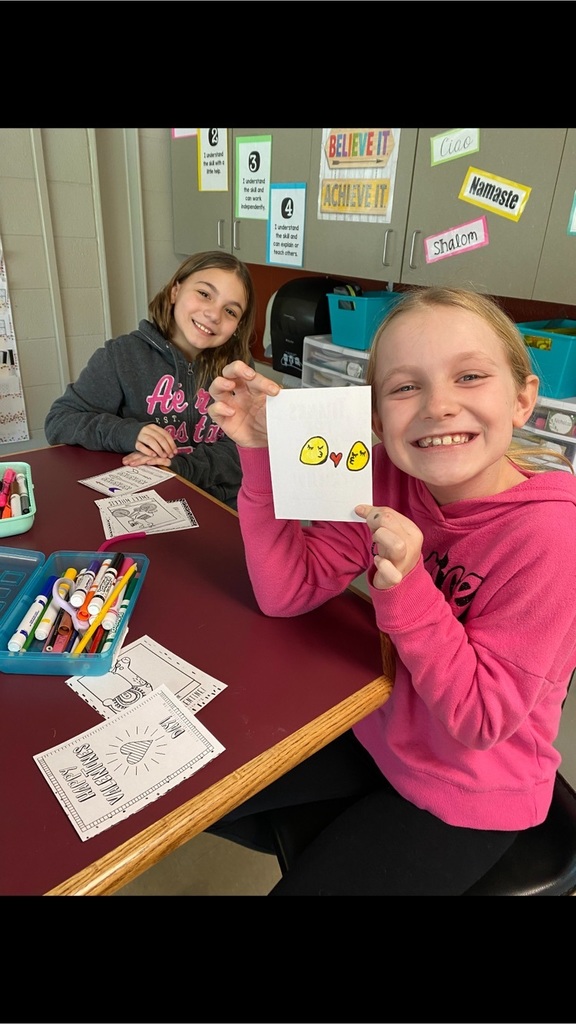 students making Valentine’s